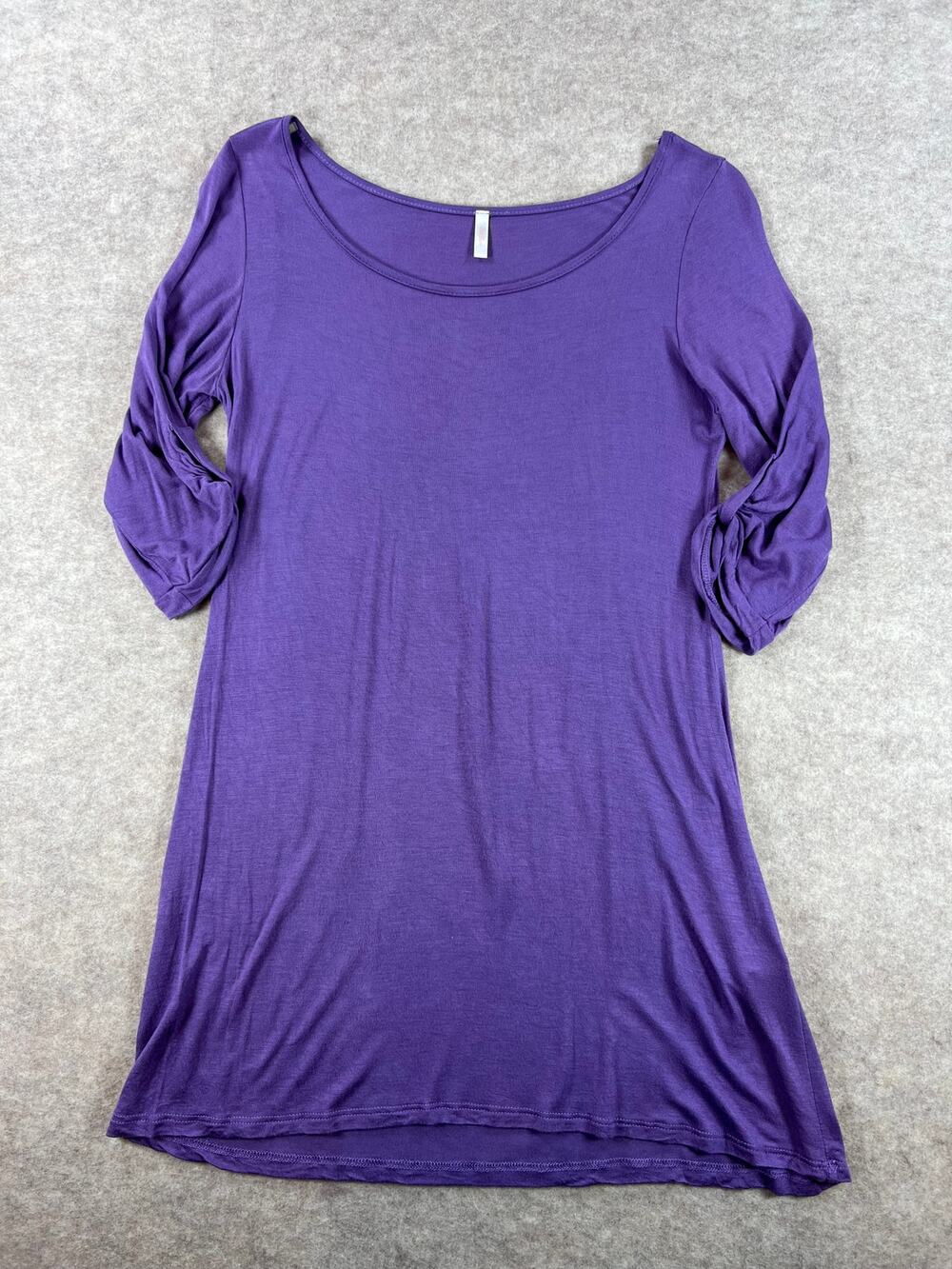 Pinkblush Maternity Purple 3/4 Tab Sleeve Fitted Top Size Large